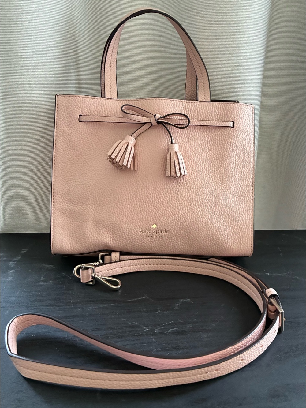 kate spade Blush Pink Leather Tassel Shoulder Tote